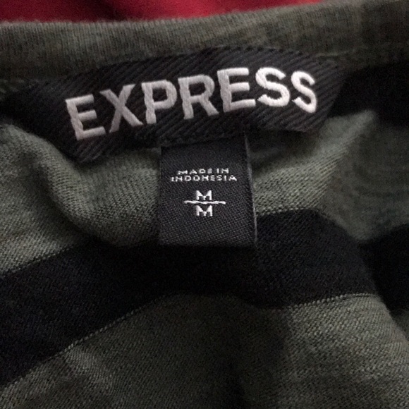 Express size M green and black striped dress - Picture 2 of 2
